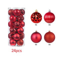24PCS 6cm Christmas Ball Ornaments  Shatterproof 4 Styles (Shiny/Matte/Glitter/Faceted) Baubles Set for Christmas Tree Decor
