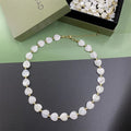 Jiingcan Crystal Fashion Heart and Star Bohamien Beaded Necklace Gold Beads and Natural Shell Beads Necklace