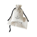Custom Brand Logo Printed 5x7inch Cotton Makeup Packaging Pouches Drawstring Linen Cosmetic Bags