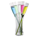 6pcs Summer Beach Party Colorful Stem and Vase for Champagne Flutes Glass Set Beach for Champagne Glass Colorful Stem and Vase