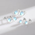 Wholesale Korean Fashion Trendy Moonstone Stud Earrings 925 Sterling Silver Hypoallergenic for Weddings and Parties