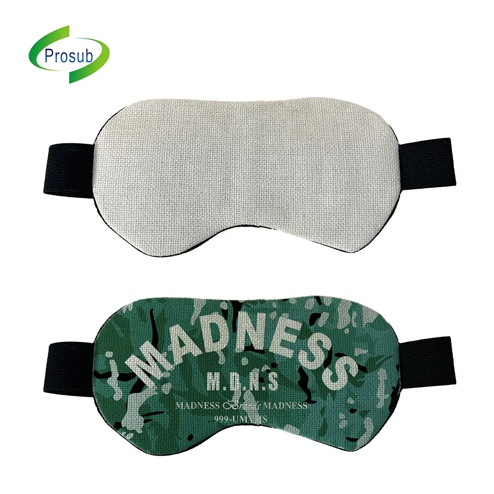 Prosub Custom Blank Sublimation Eye Mask Printing Sleeping Eyeshades Linen Sublimated Eye Mask