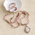 Fashion New Bohemian Style Women's Jewelry 6mm Natural Stone Glass Knot Necklace Natural Stone Drop Pendant Necklace