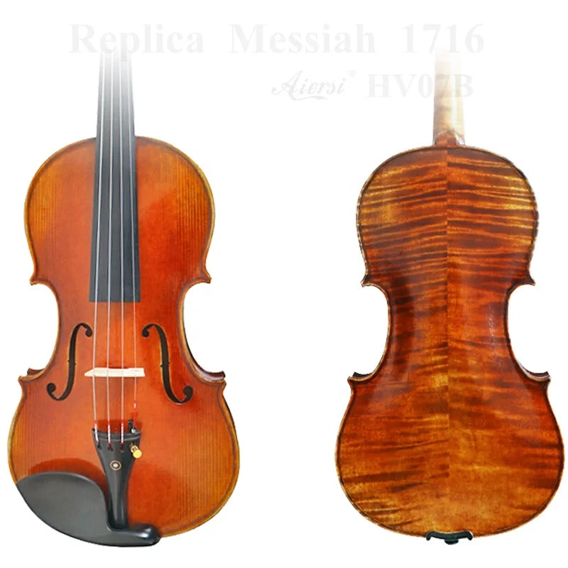 Sinomusik Luthier Handmade Professional Violin Red Brown Oil Painted Italian Craft Skill Nice Flame Maple and Carved Spruce