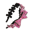 HX-074 Fashion Lady Bow Headband Female Rhinestone Red Headband Temperament Narrow Edge Czech Drill Headband