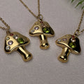 Ins Non Tarnish Waterproof Ins Stainless Steel Shape Gold Mushroom Necklace Necklace