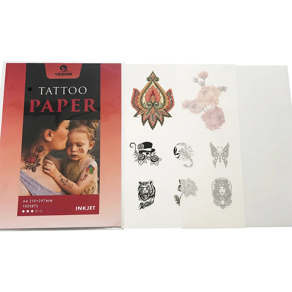 YESION A4 Blank Printable Water Transfer Tattoo Sticker Paper Inkjet Print Temporary Tattoo Transfer Paper for Body Art