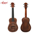 Custom logo Aiersi Brand Resonator Ukulele Matt Vintage Red Rust Brass Body 24 Inch Concert Ukelele String Instrument for Sale
