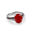 C8310 Abiding Customization Fine Jewelry the New Listing Natural Red Agate Women Halo Silver Sterling 925 Ring