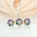 Ladies Jewelry Gift Fashion Snowflake Zircon Necklace Earring Jewelry Set for Women