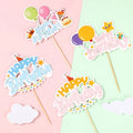 Happy Birthday Ballon Cake Decoration Colorful Blue Pink Birthday Cake Toppers