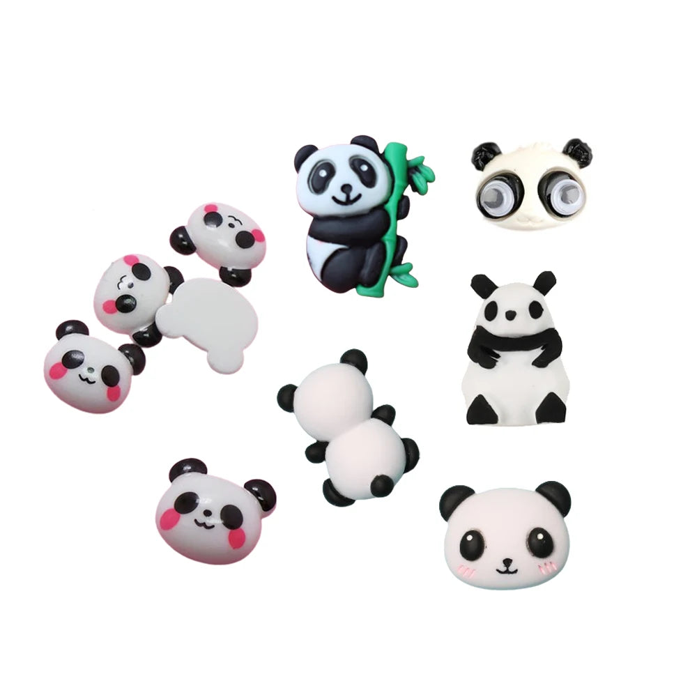 Cute Cartoon Small Panda Flatback Resin Animal Cabochon Charms for Phone Mobile case