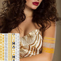 New Amazon Hot Sale Henna Metallic Waterproof Water Transfer Temporary Lace Henna Tattoo Stickers in India Arabian for Hands