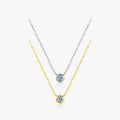 925 Sterling Silver Simple 4mm Zircon Gold Color Link Chain Pendant Necklace Fine Jewelry Fashion Choker Necklace for Women