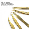 Free Customize Logo Eyelash Extension Volume Tweezers Pinzas Lash Makeup Stainless Steel Tweezers MCS-12 VetusTweezer