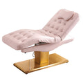 Luxury Pink Electric Adjustable Beauty Bed Portable Facial Recliner Chair Height Lift Massage Couch for Skincare Tattoo