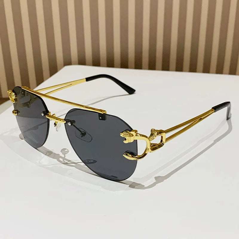 2023 Fashion Ins Luxury Brand Oversized Shades Uv400 Designer Sunglasses Sun Glasses Men Women High Quality Metal Frames