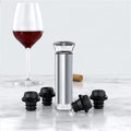 Custom Logo High Quality Creative Black Eco-Friendly Plastic Vacuum Pump Wine Stoppers for Bar Accessories
