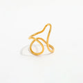 Joolim Jewelry Wholesale 18K Gold Plated Irregular Lines Statement Band Stainless Steel Open Rings for Women Rings