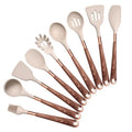 New Silicone Kitchenware Non-stick Kitchen Utensils Set Gold Plated Handle Cooking Tool Accessories Heat Resistant Kitchen Items