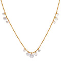 JINYOU 680A Trendy Metal 18K Gold Plated Necklace Cubic Zirconia Jewelry Stainless Steel Chain Necklace