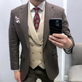 2025 Tailored Made Slim Fit Men Suits 3 Pieces Costume Homme Marriage Tuxedo Wedding Groom Wear Man Blazer Jacket+Pant+Vest