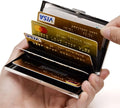 Custom Company Logo Business Gift  Stainless Steel  Metal Slim Business Credit Card Holder Case