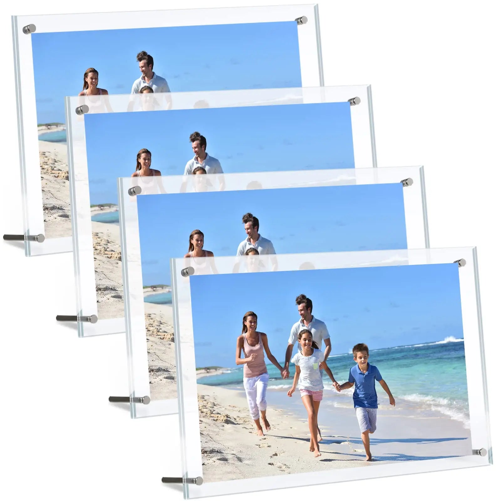 Clear Acrylic Photo Frame Magnetic Screw Mount Desktop Picture Frame Family Wedding Photo Display Acrylic Picture Holder