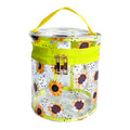 2pcs Hot Fashion Large Capacity PVC Cylinder Waterproof Sunflower Pattern Cosmetic Bag Zipper Printed Logo Makeup Pouch Storage