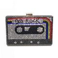 Wholesale Vintage Radio Tape Clutch Women Crystal Evening Bags Wedding Party Diamond Box Minaudiere Clutch Purse