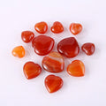 HZ Heart-Shaped Crystal Pendant Carved Natural Stone Gemstone Ornament Craft Jade Accessory Hanging Decoration Red Agate Heart