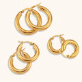 Ding Ran Europe and America Popular Minimalist Earrings 18k Gold Plated Tarnish Free Hoop Earrings