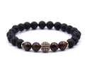 Fashion Zircon Beads 8MM Tiger Eye Lava Beads Bracelet Men and Women Essential Oil Fragrance Yoga Bracelet