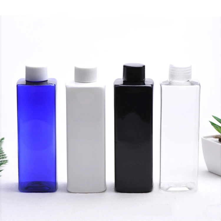 IBELONG 250ml Blue White Amber Clear Black Empty Square Cosmetic PET Plastic Shampoo Body Lotion Bottles Packaging Bottle