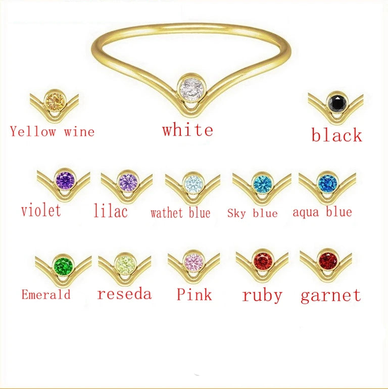 Luxury Gift Items Gold Filled Jewelry Engagement Tiny v Shaped Wedding Rings Gold