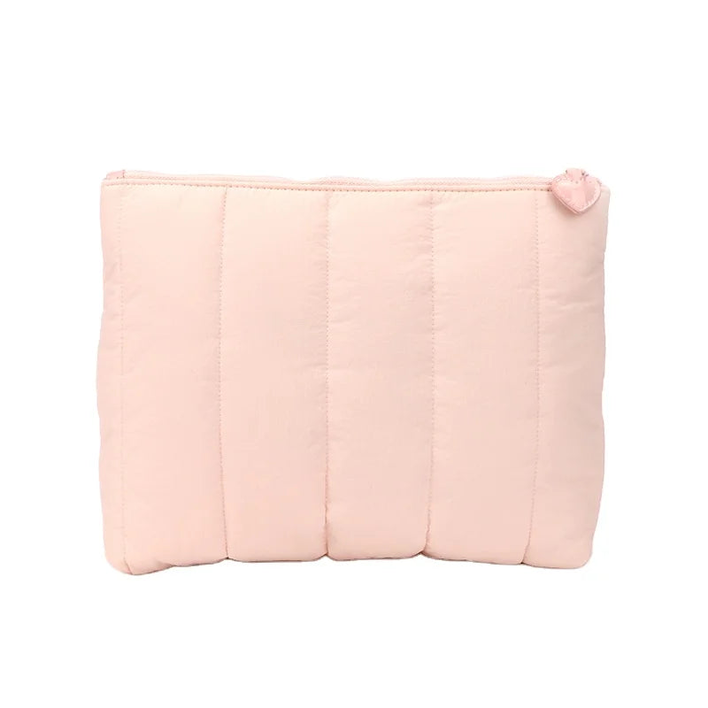 Makeup Bag Toiletry Bag Nylon Cosmetic Bag Customize Zipper Pouch New Fashion Optional Woman Design Custom Logo Portable Pink