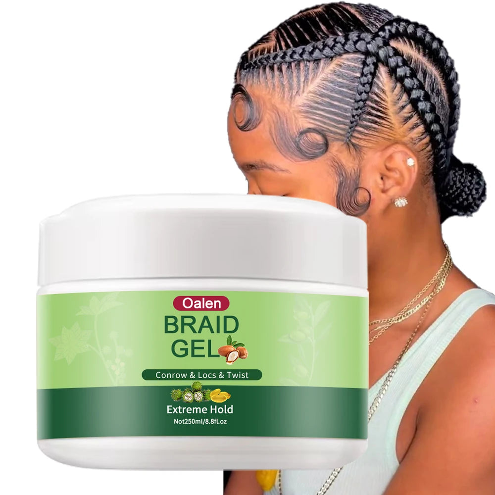 African Braid Gel Extra Hold Natural Ingredients Tames Frizz No Flaking Braiding Loc Gel
