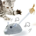 USB Charging Electronic Mouse Toy Cat Interactive Toy Cat Electric Catching Mouse Automatic Moving Feather Pet Kitten Cat Toys