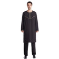 Men Long Sleeve Muslim Thobe Thawb Caftan Islamic Ramadan Jubbah Middle East Long Kaftan Robe