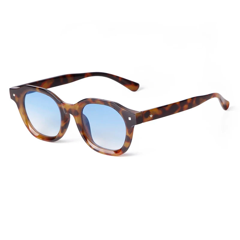 STORY STY5507F Retro Rivet Square Sunglasses Women Men Luxury Band Designer Fashion Vintage Green Round Lens Cat Eye Sun Glasses