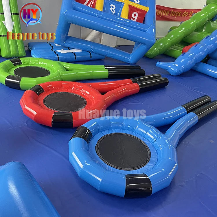 Outdoor Sport Inflatable Team Building Game Giant Inflatable Tennis Racket/large Inflatable Tennis Racquet for Play