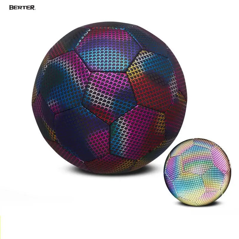 Best Seller Custom Size 5 PU Soccer Ball with Logo Holographic LED Football for Match and Training Machine Stitching Process