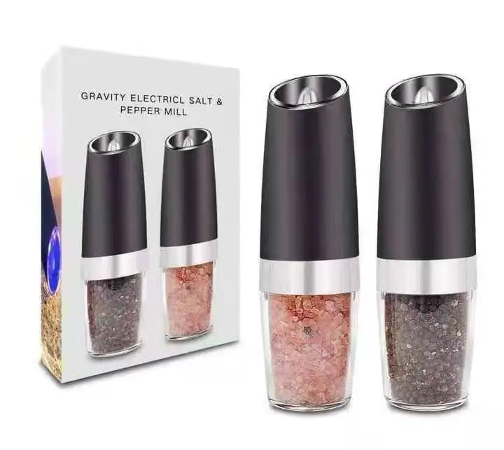 Hot Selling Gravity Electric Pepper and Salt Grinder Set Stainless Steel Sea & Spice Shakers With Adjustable Coarse Mills