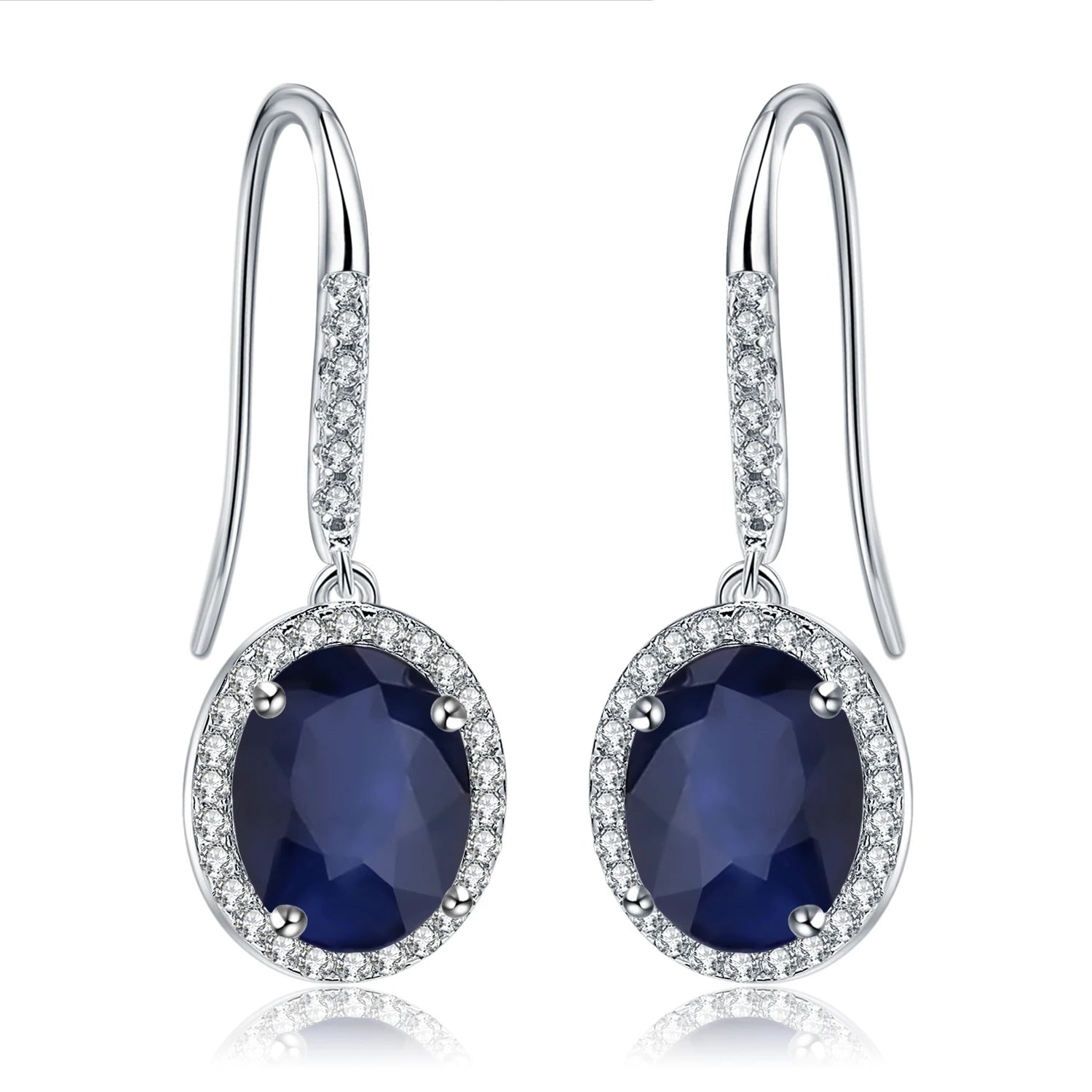 N0074 Abiding Fine Jewelry Diffusion Sapphire Gemstone Blue Colors Earrings Women Classical Jewelry Custom Hook Earrings