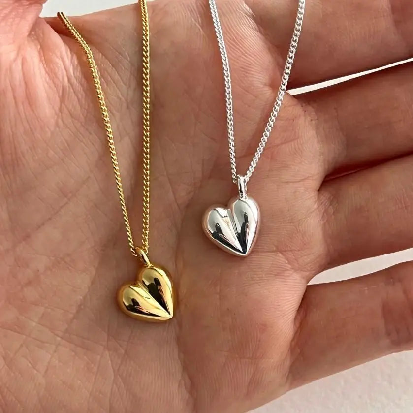 Newly Women Fashion Elegant Jewelry 925 Sterling Silver Heart Pendant Clavicle Necklace