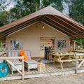 Safari Canvas Wall Glamping Camping Tent With Stove Jack