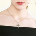 Jewelry Manufacturer Men Vintage Insect 925 Sterling Silver Eye Cross Pendant Necklace