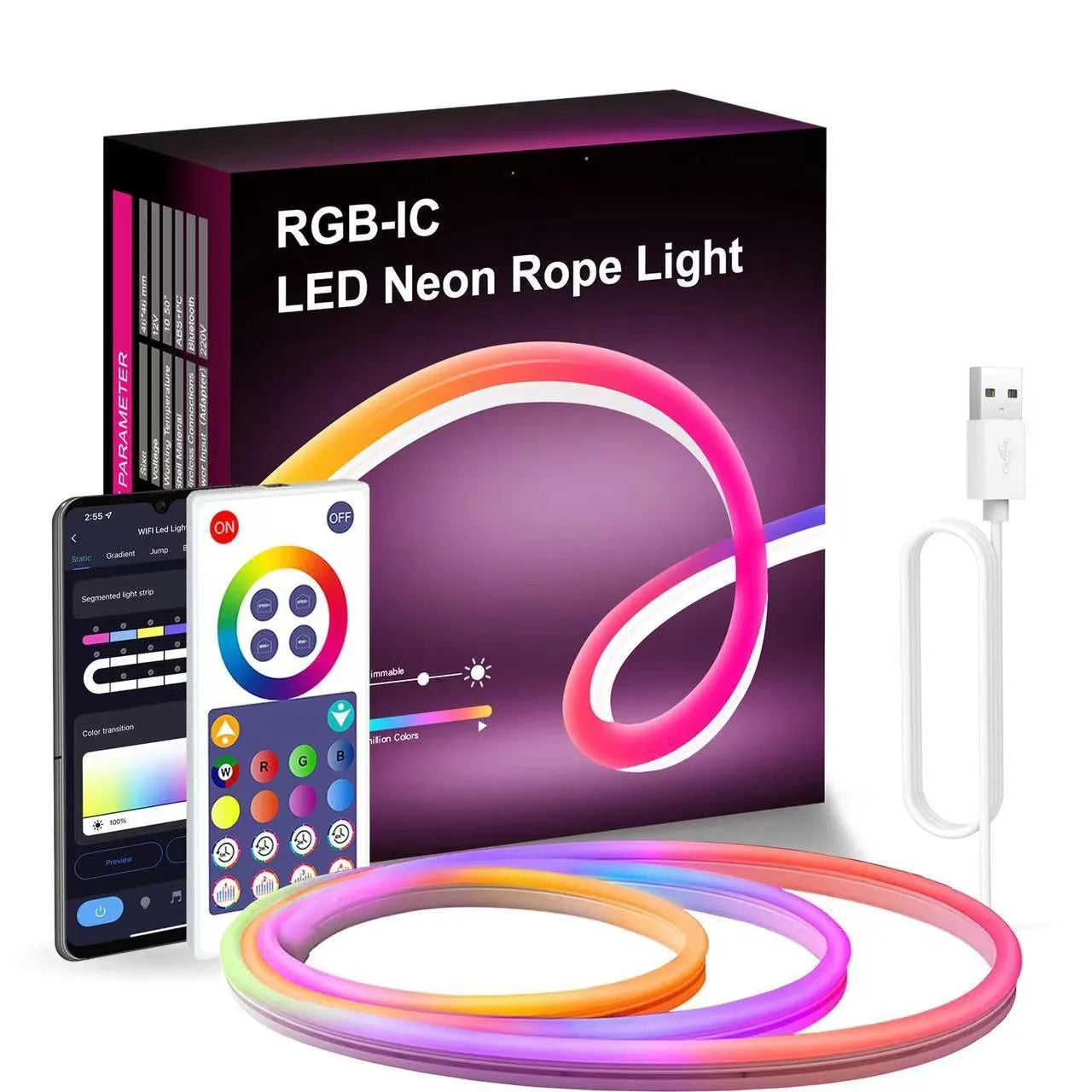 Graffiti WIFI Intelligent APP Control Led Neon Flex Rope Light for Living Gaming Room
