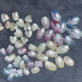 Square Shape Beautiful White Pink Blue Color Oval Shape Mabe Pearl Bead for DIY Jewelry Making