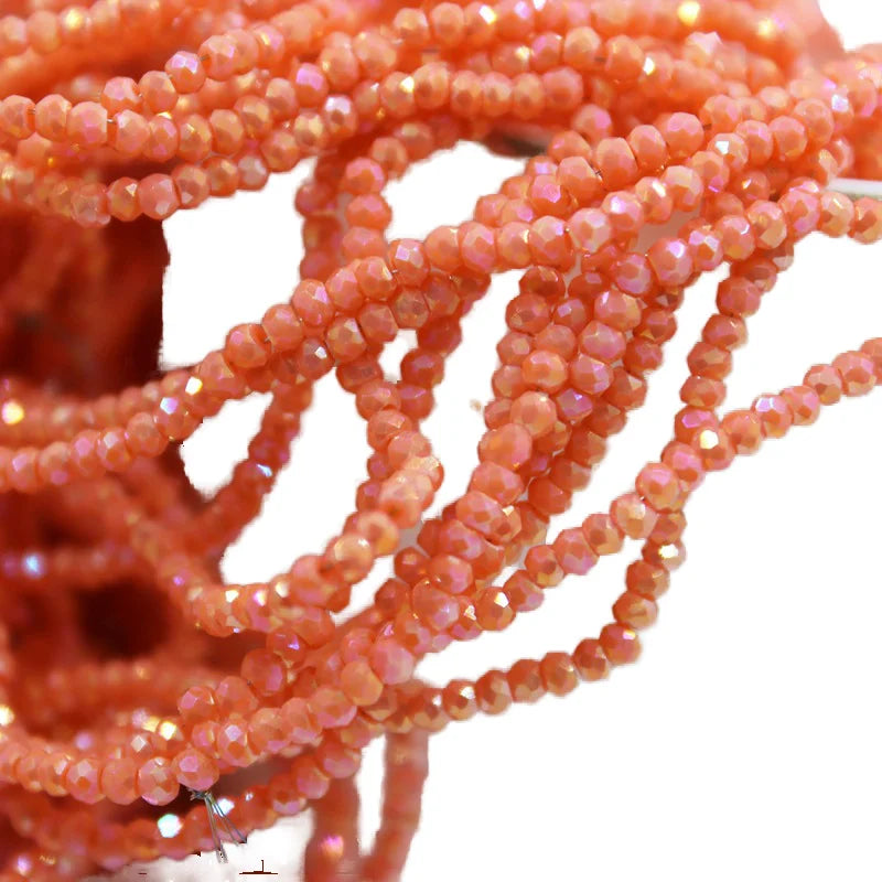 Wholesale DIY Jewelry Accessories Cut Faced Electroplating Color Ceramic Flat Beads Loose Nature Crystal Glass Beads for Making